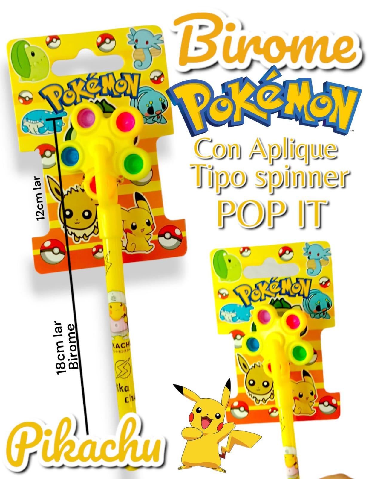 Birome Pokemon Con Aplique Tipo Spinner POP IT (Con Carton Exhibidor)